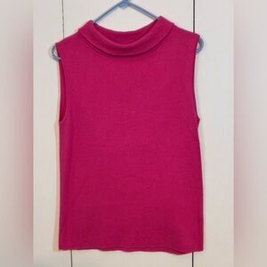 Talbots Sleeveless Mock Neck Tank - Fuchsia